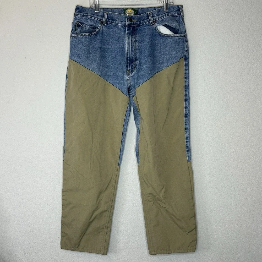 VTG Cabela's Roughneck Upland Brush Guard Blue Jeans 38 Reg Men's Size 38x30 Y2K